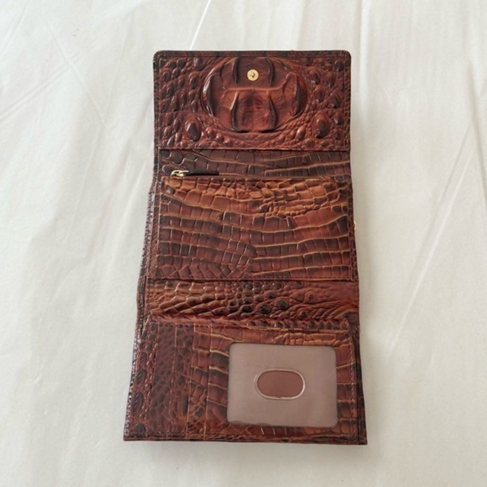 Brahmin Cordelia Brown‎ Pecan Melbourne Croc Embossed Wallet - Picture 8 of 16